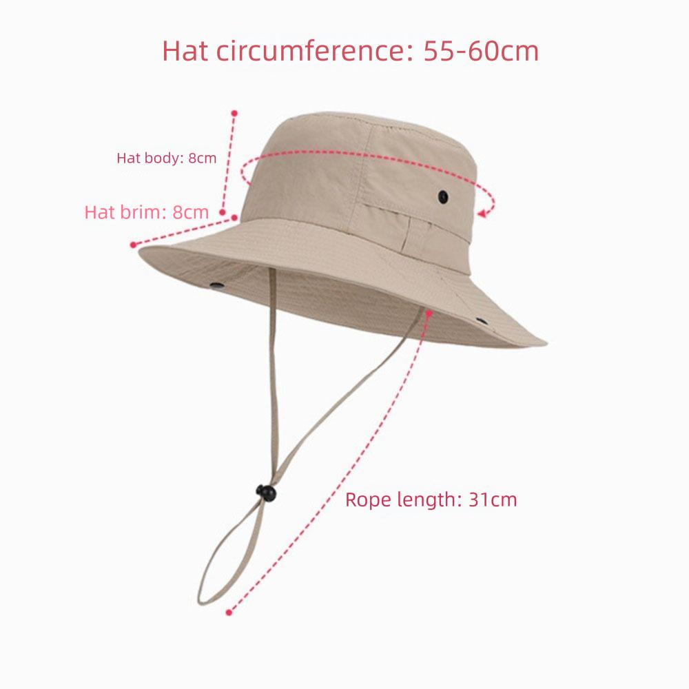 Casual Anti-UV Fisherman Hat Large Brim Waterproof Sunscreen Hats With Glasses Leg Support Bucket Hat Women Men