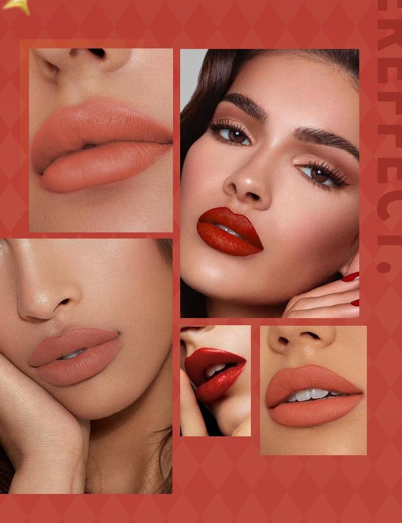 TVLV Christmas Nude Three-Piece Matte Lipstick Set: Long-Lasting, Smudge-Proof, Enhances Elegance