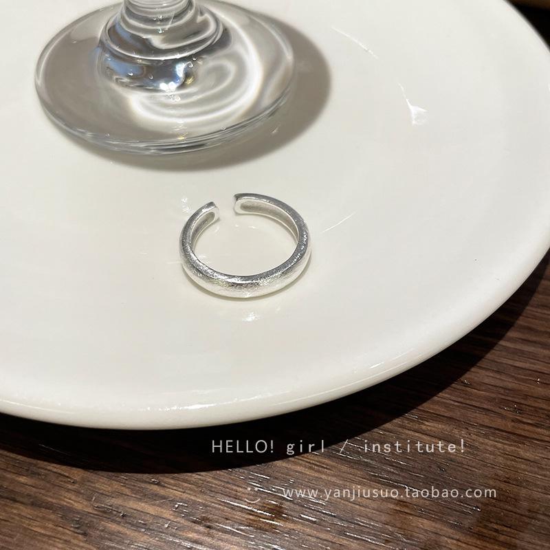 Ice Blue Glass Silver Open Ring: Elegant, Edgy & Stylish