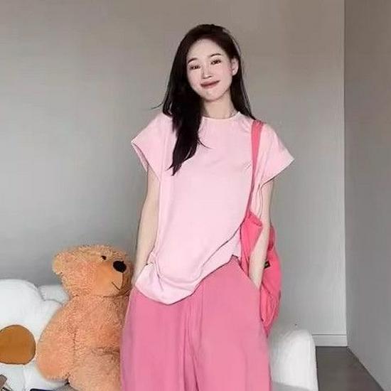 

Dopamine Sweet & Spicy Summer Candy Colors Two-Piece: Loose-fit Top & Wide-leg Pants S (45-50 kg)
