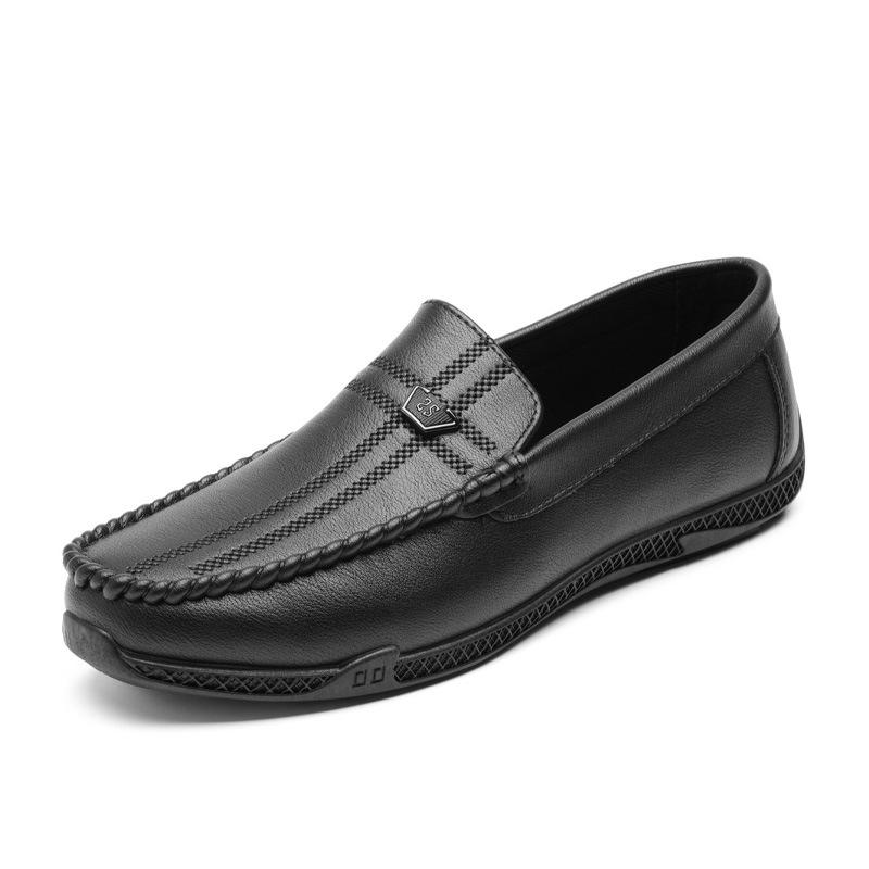 Doudou shoes men's casual leather shoes high-end soft-soled breathable one-pedal shoes