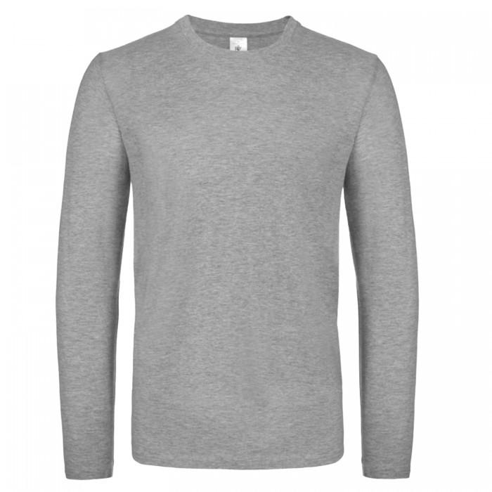 B&C Mens #E150 Heather Long-Sleeved T-Shirt