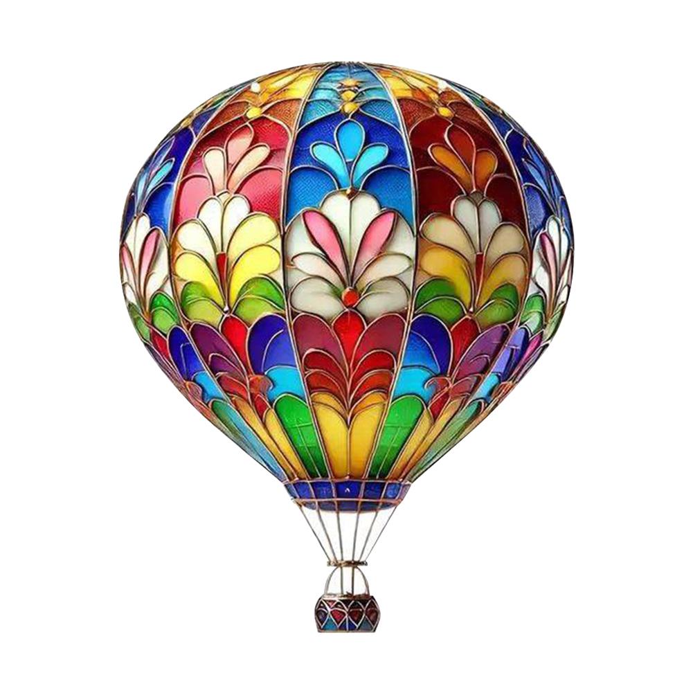 Hot Air Balloon Sun Catcher Colorful Stained Hangable Ornament Lantern Pendant for Outdoor Garden Terrace Yard Balcony Patio