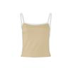 Women's Girl Open Back Short Tank Top Color Contrast Slim Top Casual Undercoat Top