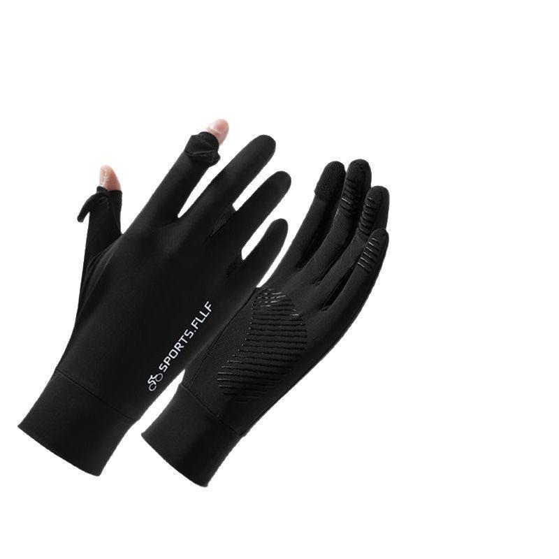 Gants Homme Sans Doigts Protection UV pour Conduite et Cyclisme - Soie Glacée, Style Fin d'Été.