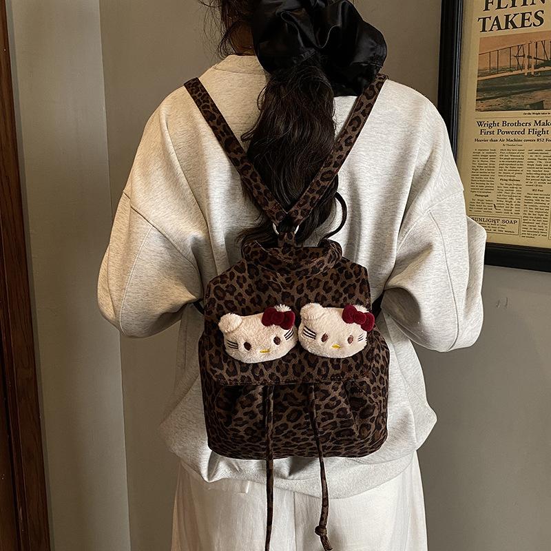 Tide Cool Leopard Print Boys And Girls Backpack Kindergarten Baby Small Schoolbag Cartoon Cute Kitten Children'S Backpack