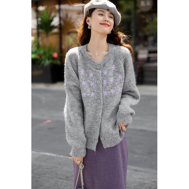 Mokana 3D Floral Embroidered Knit Sweater