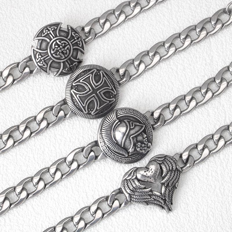 Stainless Steel Viking Infinity Knot Titanium Steel Cuban Hip Hop Bracelet