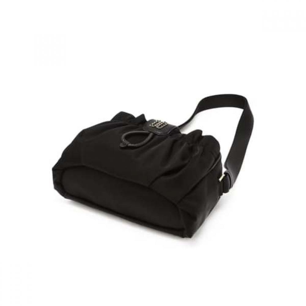 Daks Black Shirring Point Nylon Crossbody Bag Dd Detail Dcba6f346bk