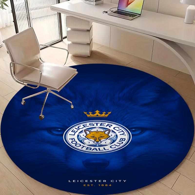Personalized Leicester City FC Round Chair Office Rug - Perfect for Mat, Office Chair & More - Ideal Gift for Birthdays and Holidays