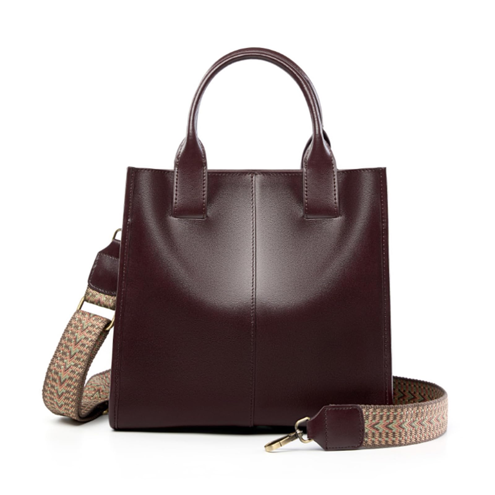 

MFFOR Genuine Leather Shoulder Bag with Two Straps and Square Large Elegant or Perfect for Commuting Handbag, Women s, 2-Way Bag/Tote Studs, Shape,