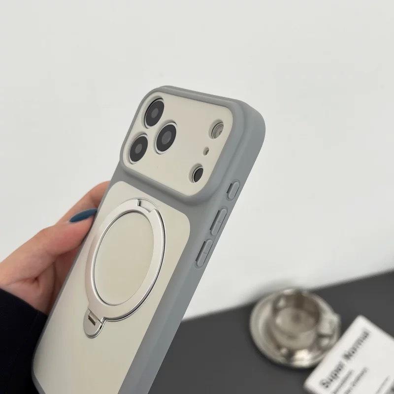111 Rotating Magnetic Suction Bracket Is Suitable for iPhone11pro Contrasting Color and Skin Matte Mobile Phone Case Apple 11 Protective Case.