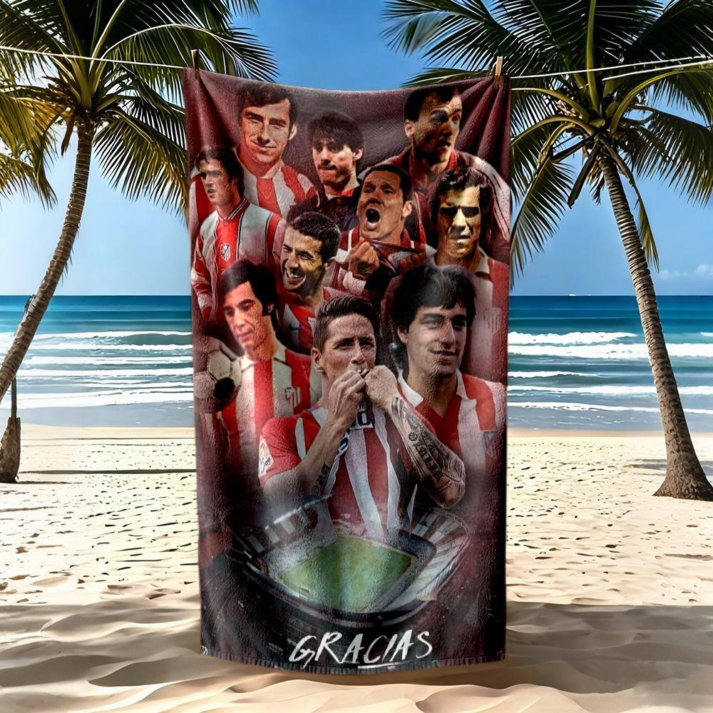Atletico Madrid Beach Towel Super Soft Absorbent Comfortable Lightweight Perfect For Traveling Yoga Camping And Swimming