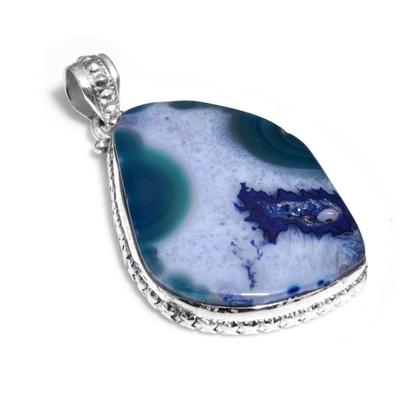 Solar Agate Gemstone Handmade Pendant Jewelry 1.85" Solid Sterling Silver For Women & Girls