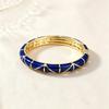Guochao Women's Enamel Geometric Triangle Bracelet - Retro Color Block Jewelry for Best Friends and Couples