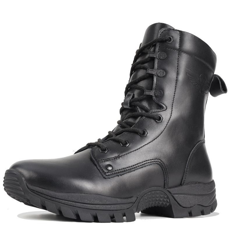 

New genuine ultra-light paratrooper boots black leather parachute boots parachute shoes parachute men s combat boots outdoor tactical leather boots 38（240） чёрный