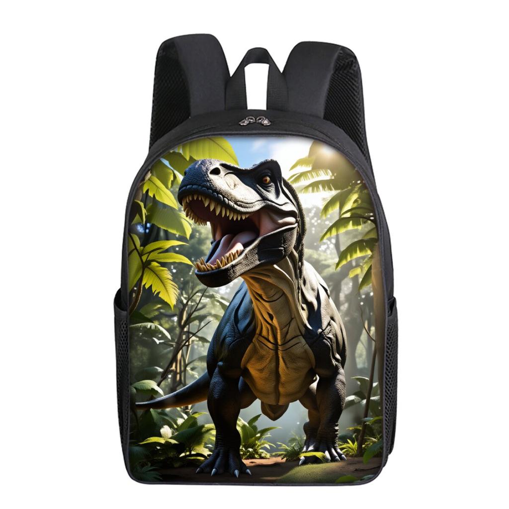 Simple Style Dinosaur Print Single Layer Backpack for Boys/Girls Children Best Gifts 2D Flat Cartoon School Bags