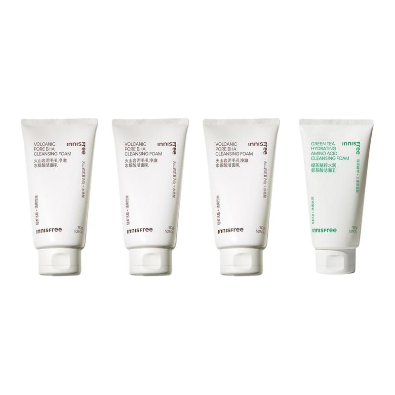 Innisfree + Rock + Новое Очищающее молочко с зеленым чаем Очищающее молочко с вулканической грязью - Очищающее молочко с вулканической грязью 150г3 Очищающее молочко с зеленым чаем 150г зелёный