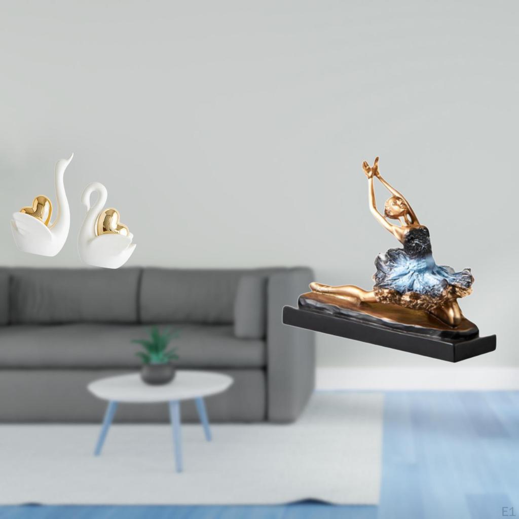 Elegant Swan Ballerina Figurines Graceful Tabletop Art Decor for Bookshelf Entrance And Fireplace