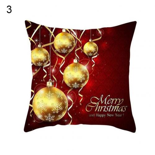 Weihnachtsrot Kissenbezug Santa Claus Kissenbezug Frohe Weihnachten Gedruckt Heimdekoration Frohes Neues Jahr
