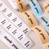 A Roll Thank You Stickers Kraft Paper Adhesive Labels Gift Wrapping Sealing Stickers DIY Craft Decorative Tags Home Holiday Gift