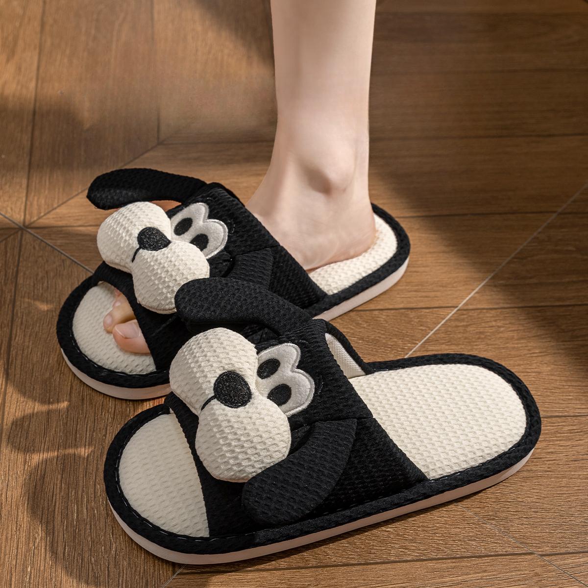 

Милые льняные тапочки для женщин, всесезонные домашние, комнатные, впитывающие пот, дышащие, противоскользящие, хлопковая и льняная ткань для мужчин 40-41 темно-синий