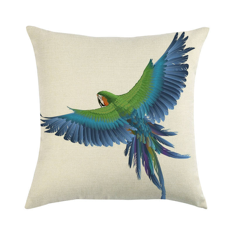 Painted Pattern Of The Macaw Digital Printing Short Plush Pillow Covers For Car Sofa Office Cushion Cover Home Goods