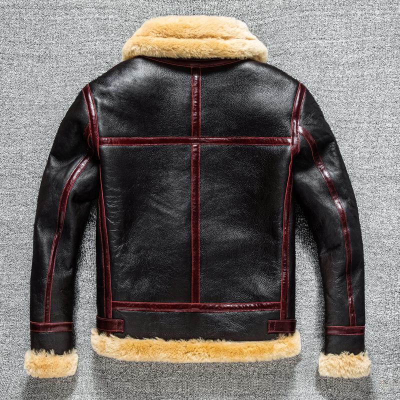 Winter Warm Lapel Thickened Hair Men's PU Leather Jacket Retro Leather Jacket