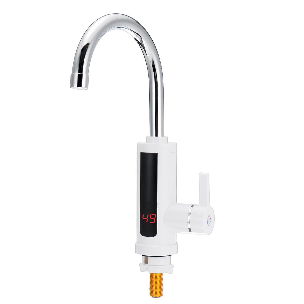 220V 3000W Electric Kitchen Water Heater Tap Instant Hot Water Faucet Heater Cold Heating Faucet Tankless Water Heater with LED