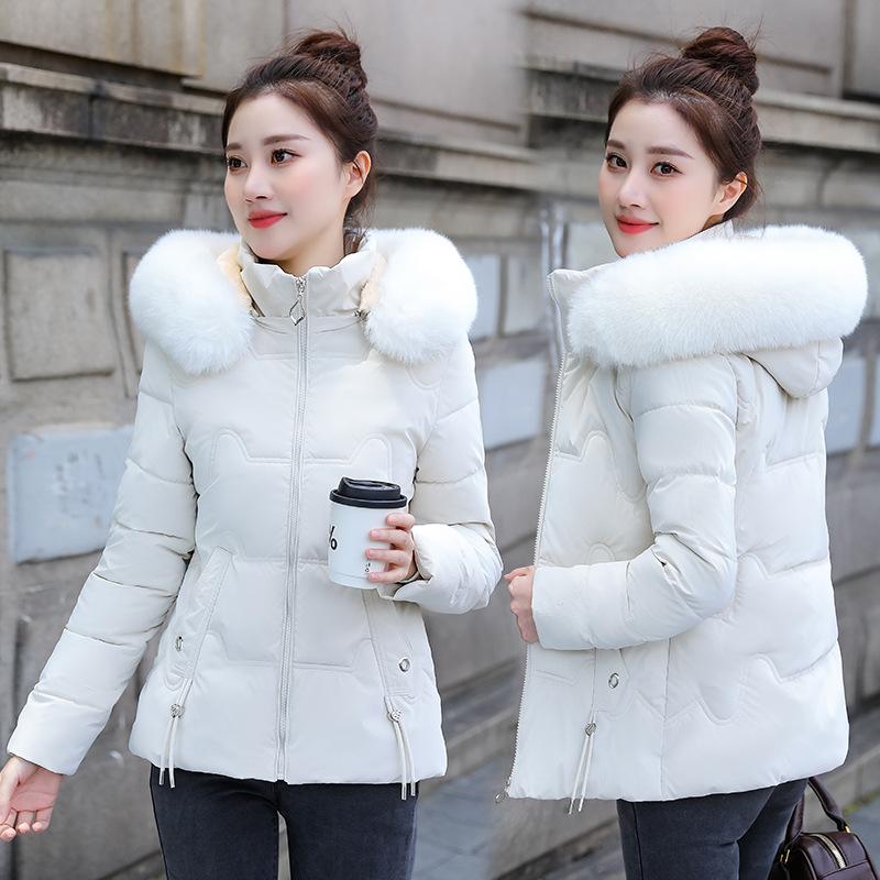 Winter Baumwollgepolsterte Jacke Damen Baumwollgepolsterte Jacke Kurzer Pelzkragen Baumwollgepolsterte Jacke Damen Warme und Kältebeständige Gepolsterte Jacke Jacke