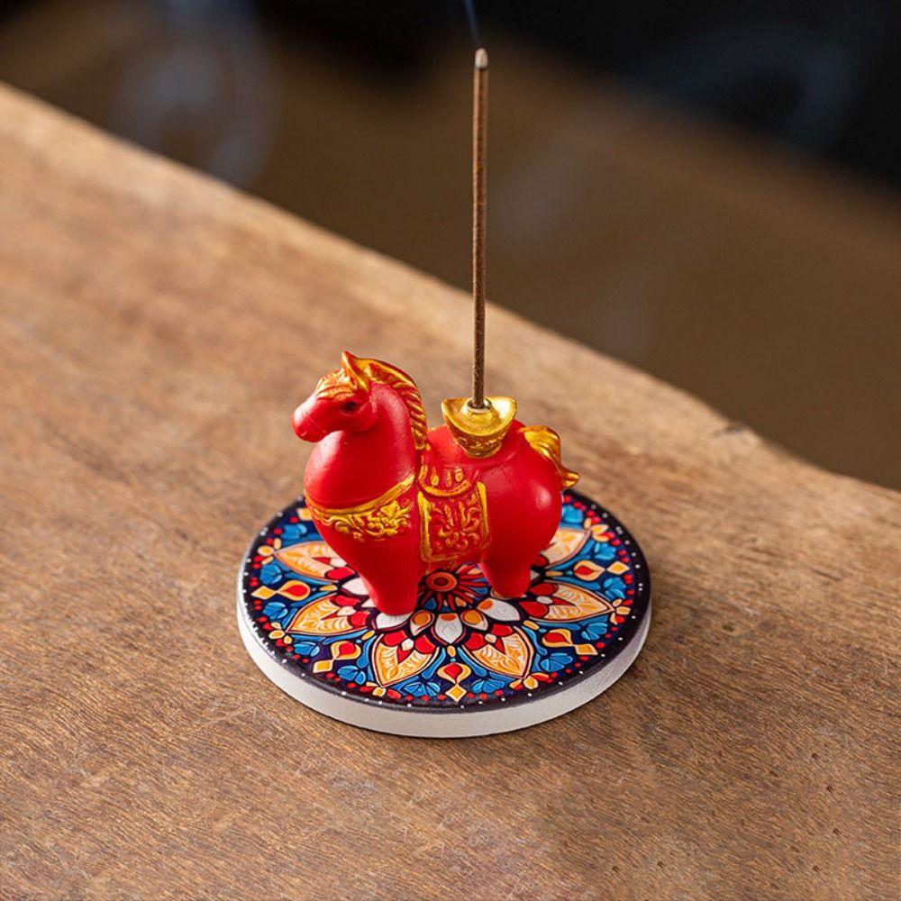 Resin Zodiac Pony Incense Burner Pony Shape Cense Holder Indoor Incense Burner Realistic Crafts