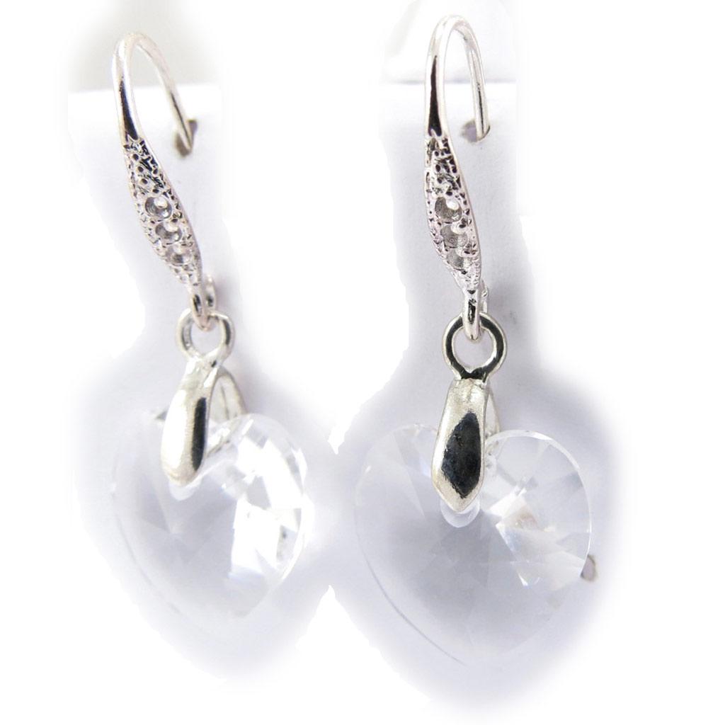 Les Trésors De Lily [K1092] - Crystal White 'Mineralia' Designer Earrings