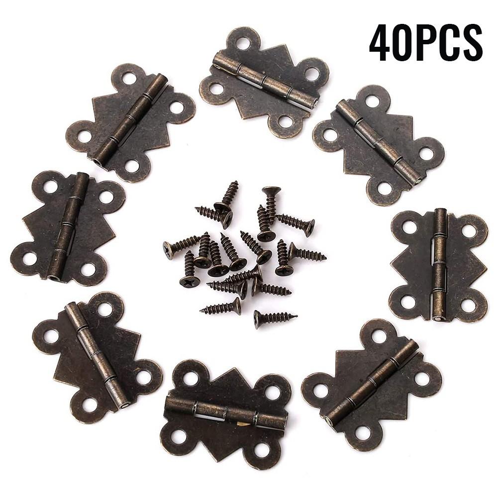 Practical Small Hinges Boxes Hinges Box Hinge For Box Iron 40pcs Accessories Antique Antique Bronze Box Hinges Bronze Color