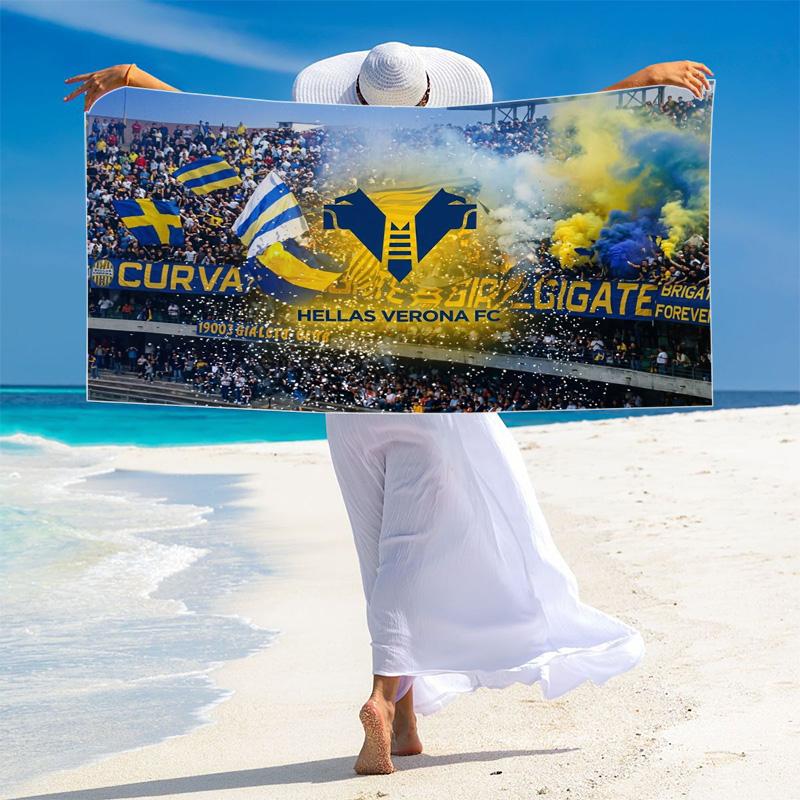 Hellas Verona Fc Print Beach Towel, Large Soft Quick Dry Towel for Beach Camping Swimming