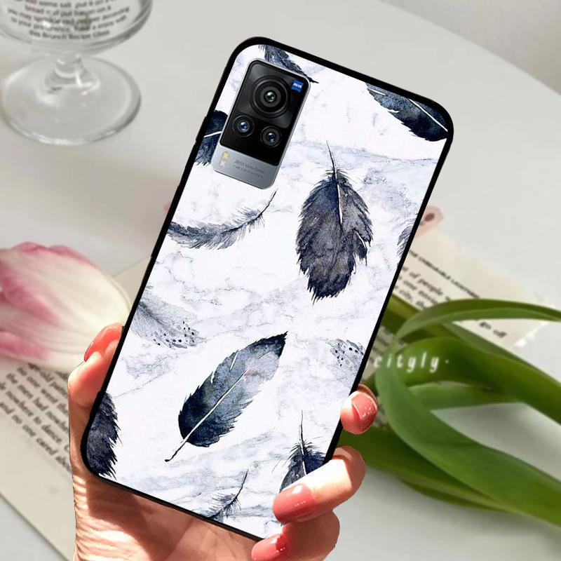 For VIVO X60 Pro 5G Case V2046 V2047A Cartoon Cute Matte Silicone TPU Soft Phone Cover For Vivo X60 X 60 Shockproof Coque Bumper