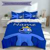 3pcs Custom Name Rainbow Friends Bedding Set,Includes 1 Duvet Cover and 2 Pillowcases,All-season Bedroom Decor