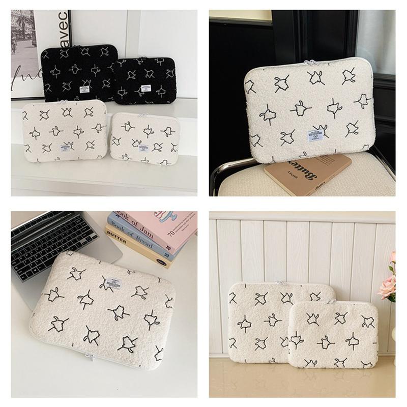 Plush Laptop Sleeve Case 13/14 Inch Notebook Bag For Macbook Air Pro Lenovo Hp 11 Inch Tablet Pouch For Ipad Portable Bag