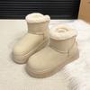 Autumn and Winter New Wool Thick-soled Short Snow Boots Women's Foreign Trade Large Size Round Head Foot Thickened Cotton Shoes