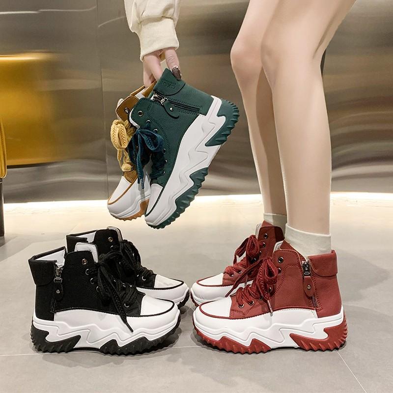 Women's Autumn and Winter New Niche High-top Women's Shoes Platform Casual Versatile Sports Shoes