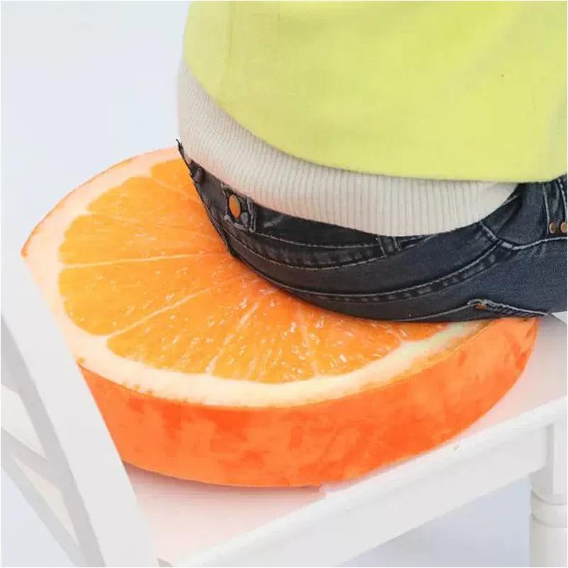 39cm Round Throw Pillows 3D Print Fruit Shape Cushion Decorative Plush Funny Fruit Stuffed Cushions For Couch Chair