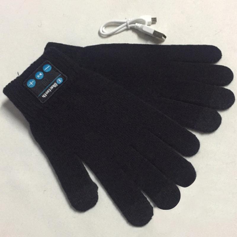 

Wireless Blue Tooth Gloves Winter Warm Gloves Touch Screen with Built-in Stereo Speakers Calls Can Be Answered Headphones Glove One Size чёрный