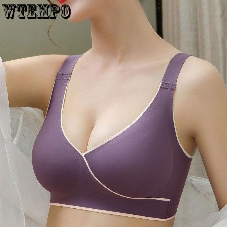 Latexová podprsenka pro ženy Bezešvé spodní prádlo Bez ocelového prstenu Shromážděte Sportovní Krása Push Up Sexy spodní prádlo Bralette Plus Size