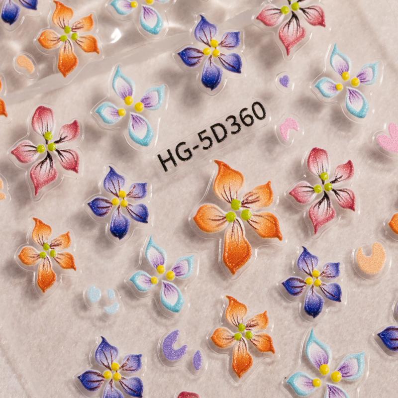 Blumen-Nagelsticker, Relief-3D-Nagelapplikationen, Klebeschieber, Nagelkunst-Zubehör, Aufkleber, Nageldekorationen, DIY-Nageldesign