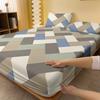 Simple 1 Modern Rectangular Geometry Printed Matte Fitted Sheet, Bedroom Printed Bed Cover, Bedding Excluding Pillowcases