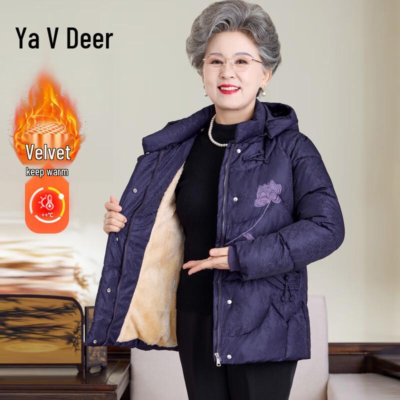 

Yalu Women s Plus Velvet Thickened Winter Cotton Jacket 5XL