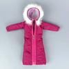 Abrigo largo de invierno rosa intenso con capucha para muñecas Barbie, ropa, parka para muñecas BJD 1/6, chaqueta, accesorios para muñecas 1:6, juguetes para niños.