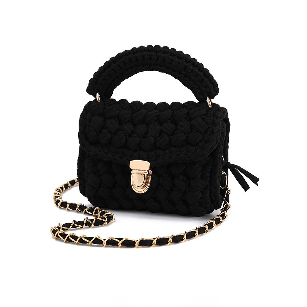 Hyuna Fashionable Korean-Japanese Crochet Chain Crossbody Bag - Versatile Handmade Colorful Bag