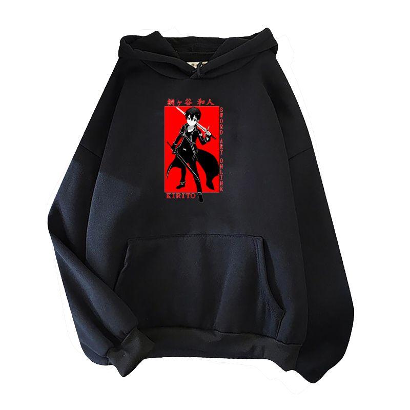 Купить Sword Art Online Punk Harajuku Retro Casual Aesthetic Cool Anime  Hoodie Men and Women Winter Clothes Trendy -selling Pullover | Joom