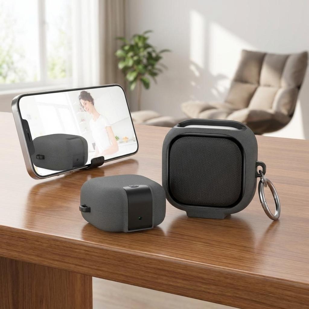 New Anti-fall Phone Holder Earphone Case with Keychain Wear-resistant Bluetooth Headphone Cover for Samsung Galaxy Buds 4/4Pro