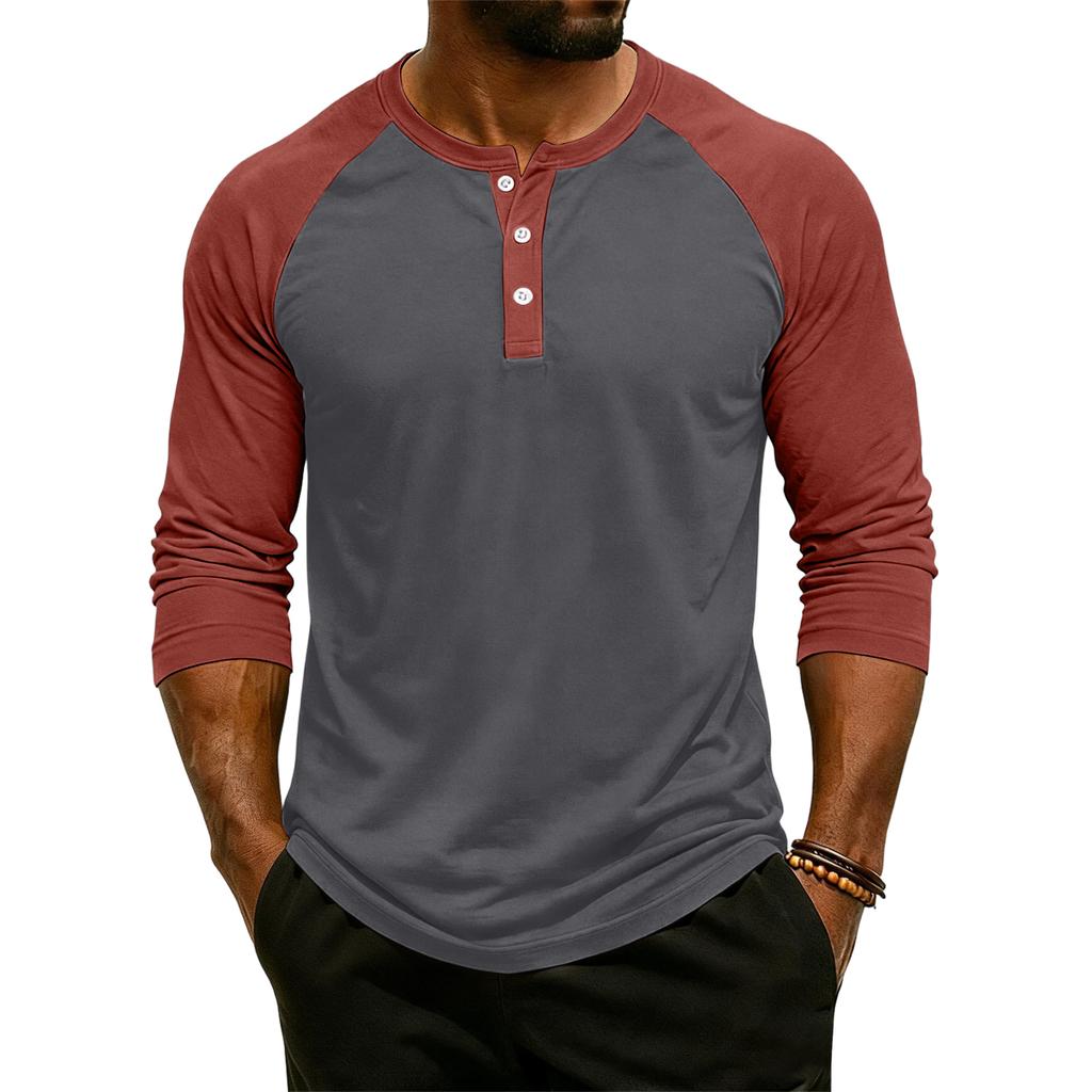 Men's Raglan Sleeve Three-quarter Sleeve Top